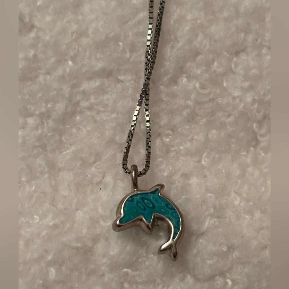 Child’s Silver Dolphin Pendant Necklace